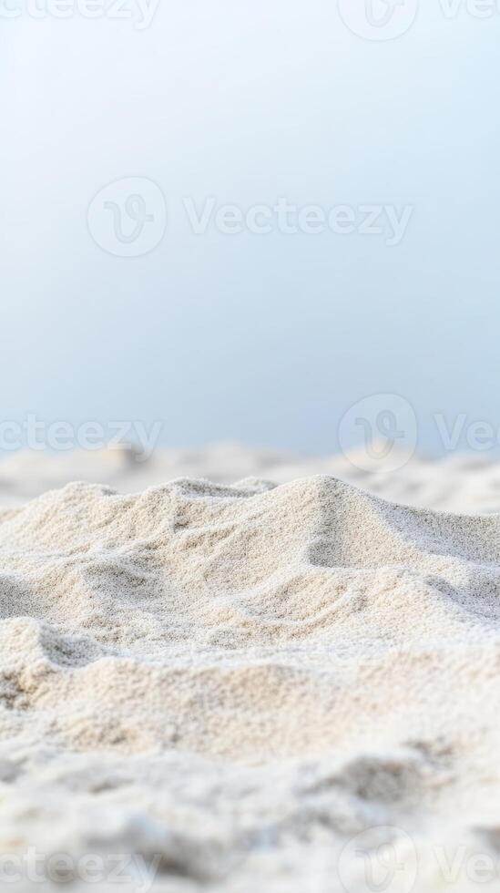 Close-up of Pristine Golden Sand Dunes Under a Clear Sky, Evoking Serenity and Natural Beauty of Coastal Landscapes and Deserts photo