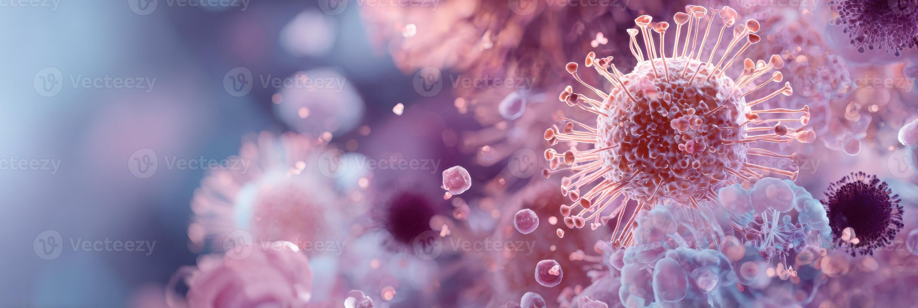 Conceptual Illustration Depicting an Overworked Immune System With Soft Digital Colors in a Serene Environment photo