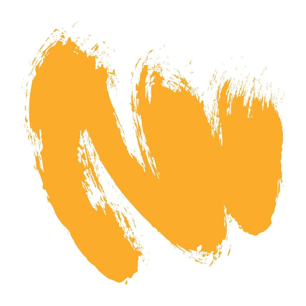 Yellow Hand Drawn Grunge Ink Brush Stroke. Creative abstract paintbrush line with rough edges. Freehand doodle line perfect for highlight text vector