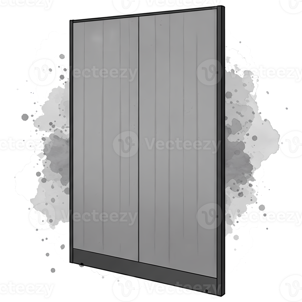 Gray panels display a clean, modern aesthetic with a transparent background, perfect for minimalist interiors or design presentations, showcasing sleek style. png