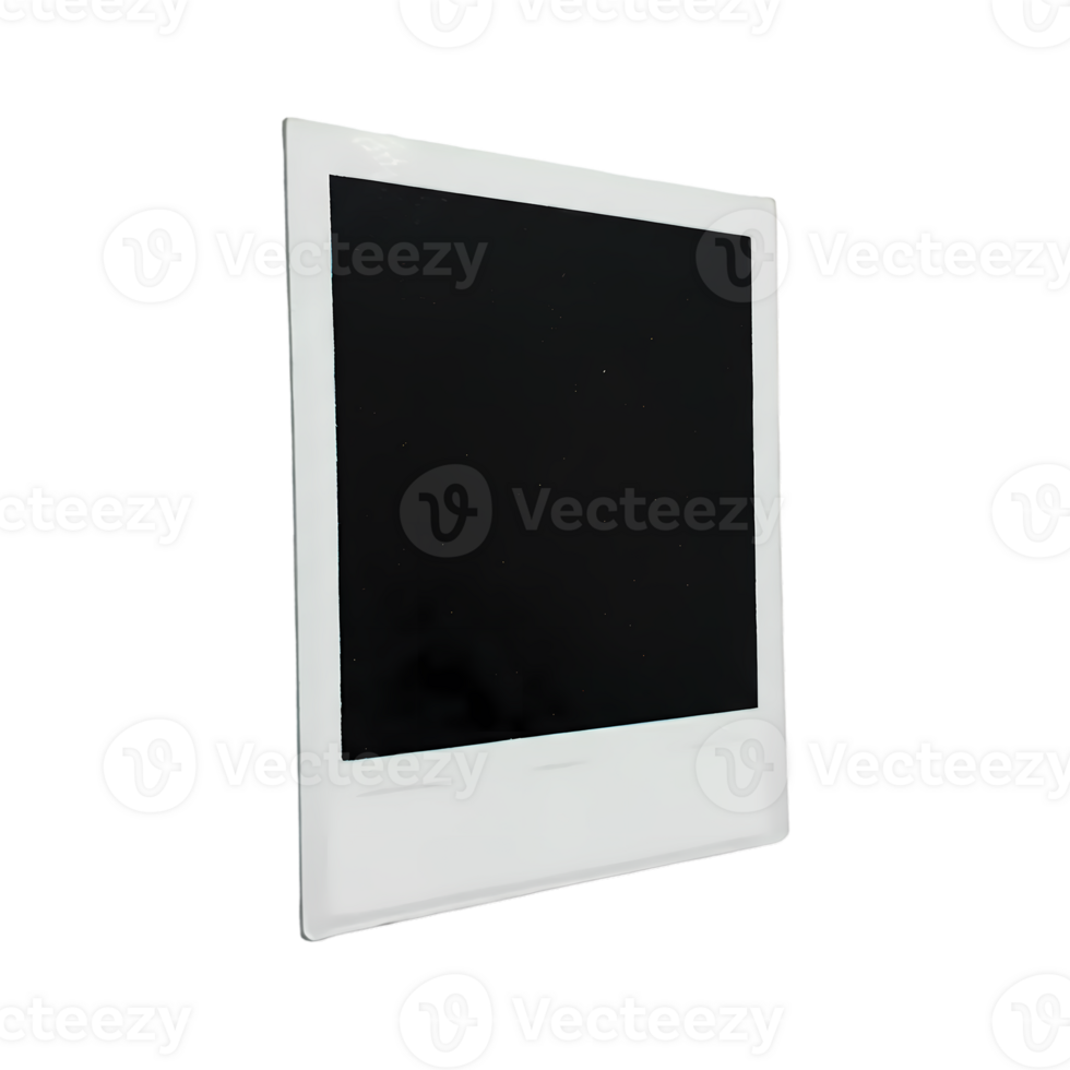 A blank white frame is showcased against a transparent background, ideal for adding custom photos or designs with transparent areas. png