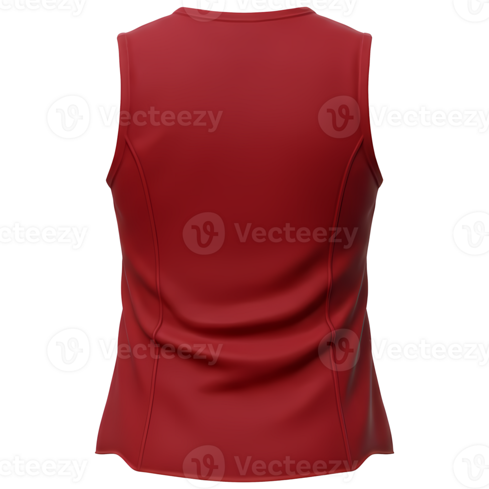 Elegant red top offers a versatile fashion choice with its simple yet chic design presented against a transparent background. png