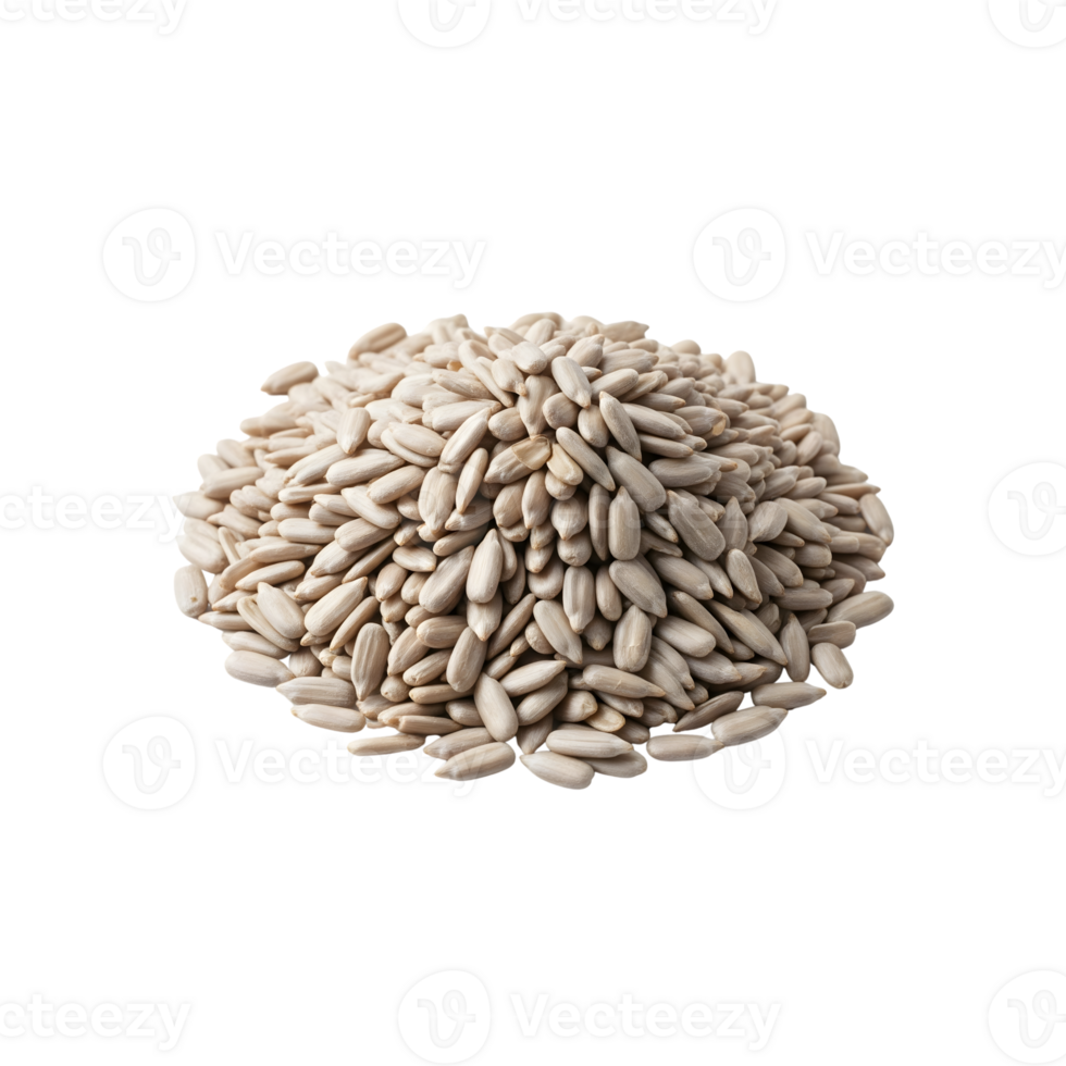 A closeup of a pile of shelled sunflower seeds, highlighting their natural, healthy, and nutritious qualities isolated on transparent background png