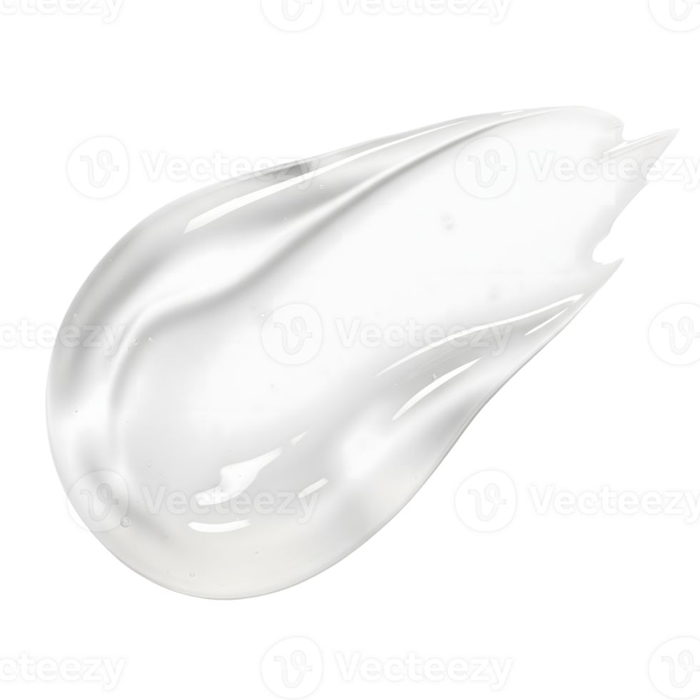 A clear gel smear of hyaluronic acid serum, isolated on transparent background png