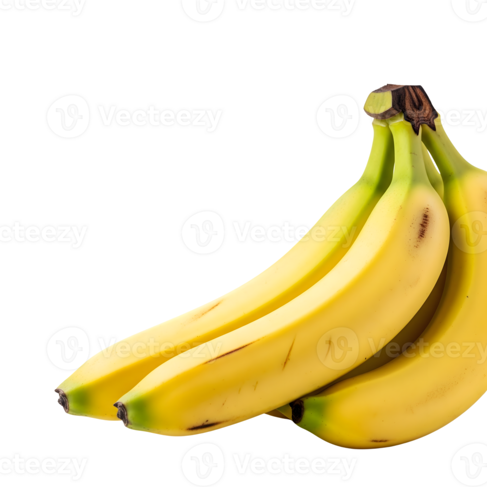 Bunch of ripe yellow bananas isolated on transparent background png