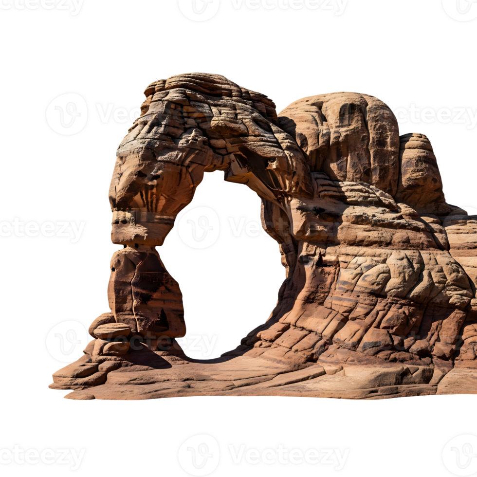 Delicate arch, a sandstone formation in utahs arches national park, isolated on transparent background png