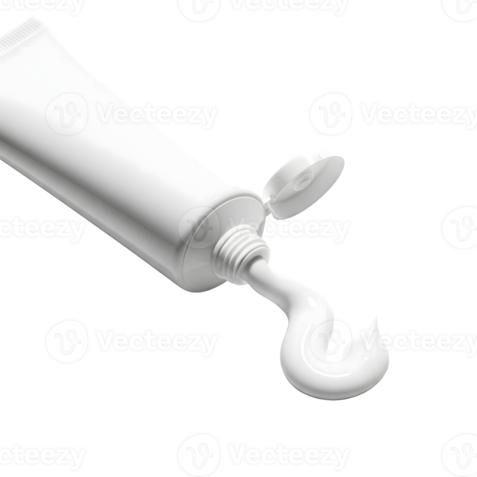 White tube of cream is isolated on transparent background png