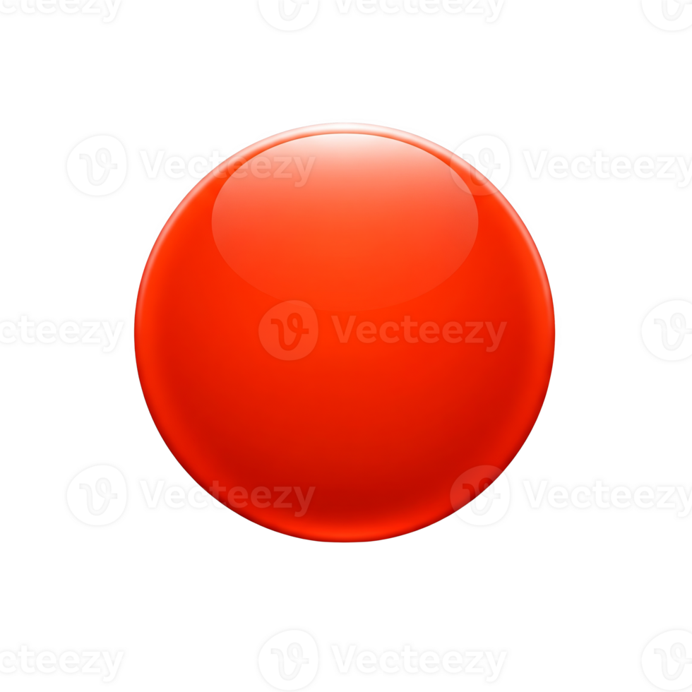 Glossy red sphere or ball isolated on transparent background png