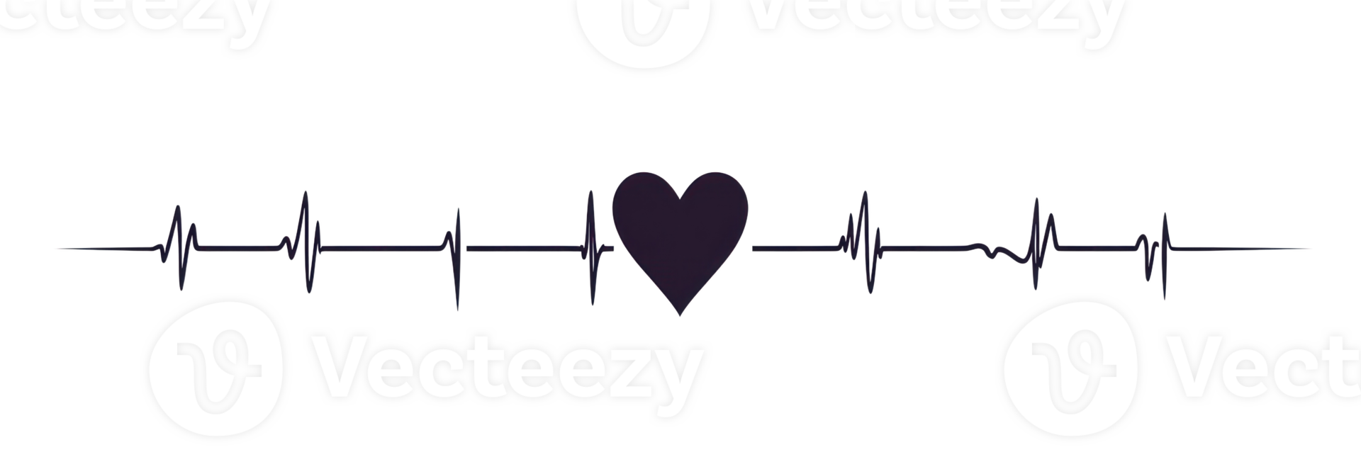 Heartbeat line with heart symbol representing love and life in a minimalist style png