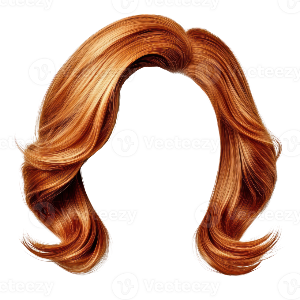 Curly red hair with highlights styled elegantly for various occasions png