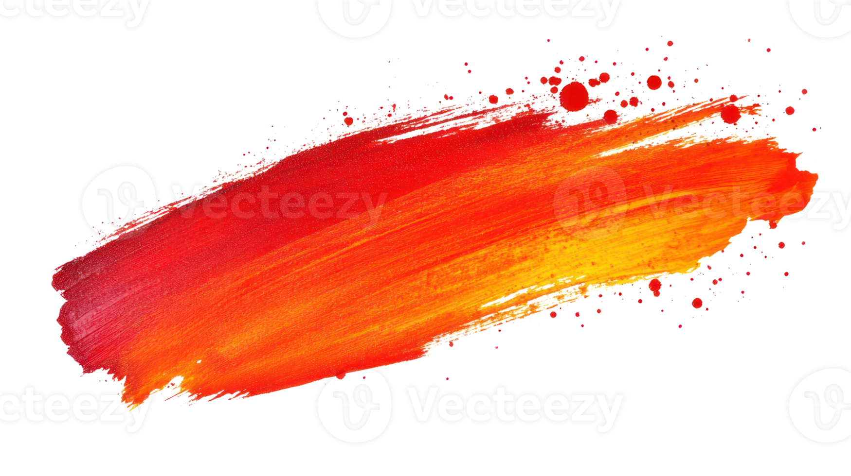 Vibrant brush stroke with warm hues of red and orange on a white background for artistic aesthetic png