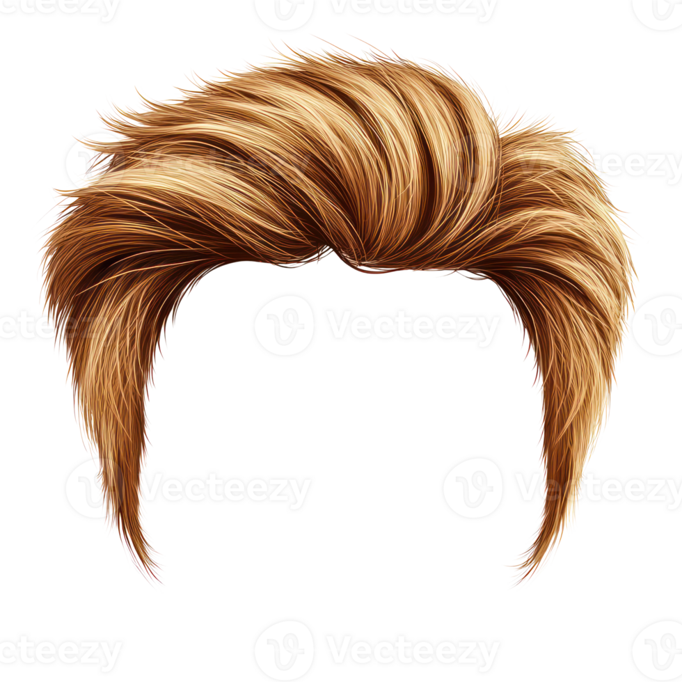 Stylish blonde hairstyle with voluminous, textured layers suitable for various occasions and settings png