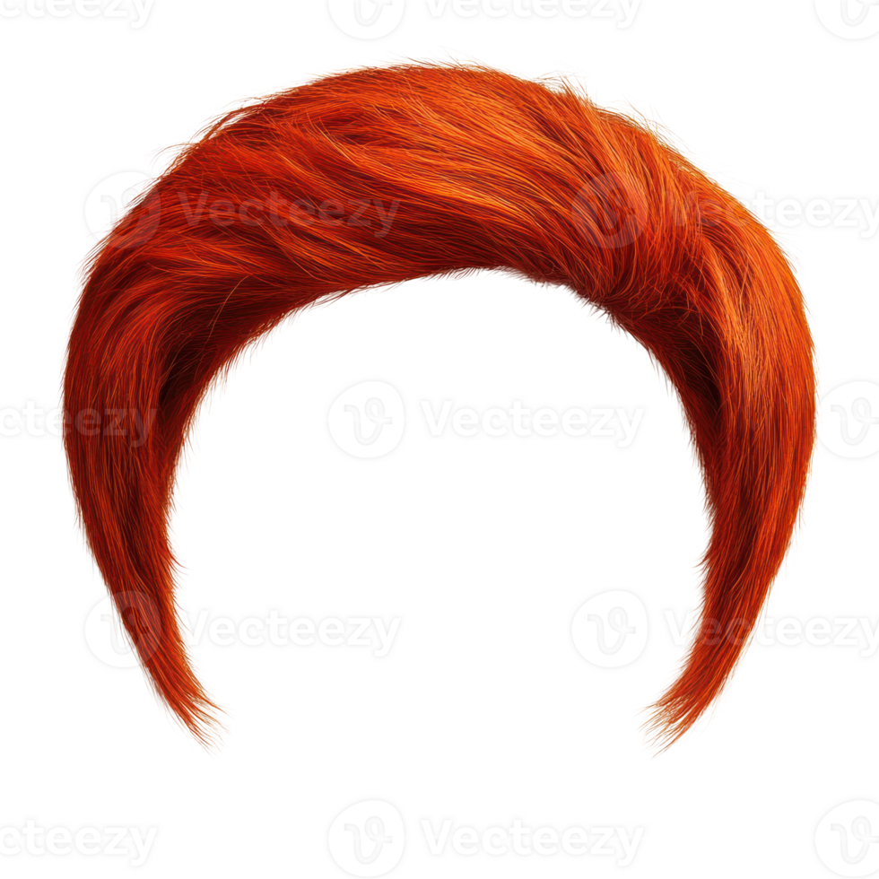 Vibrant orange spiky hairstyle with a fluffy texture suitable for creative character designs png