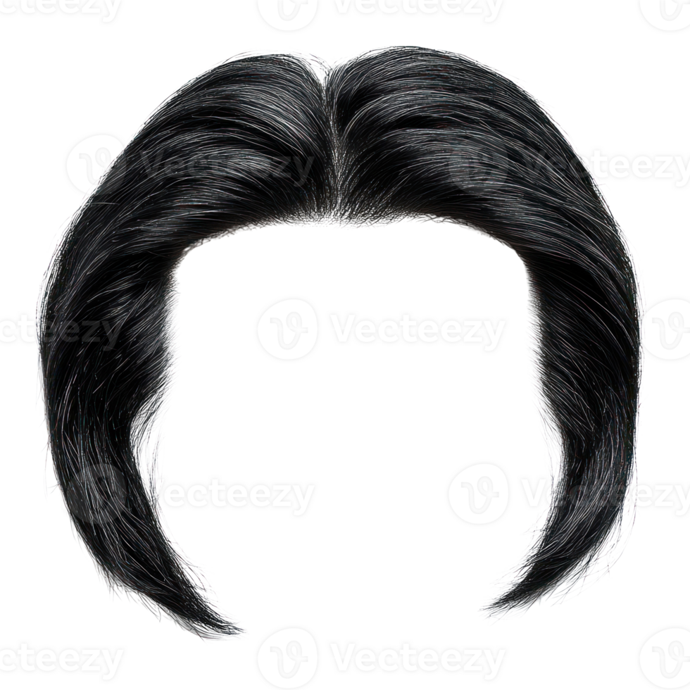 Black hairstyle with sleek texture for modern aesthetics and fashion png