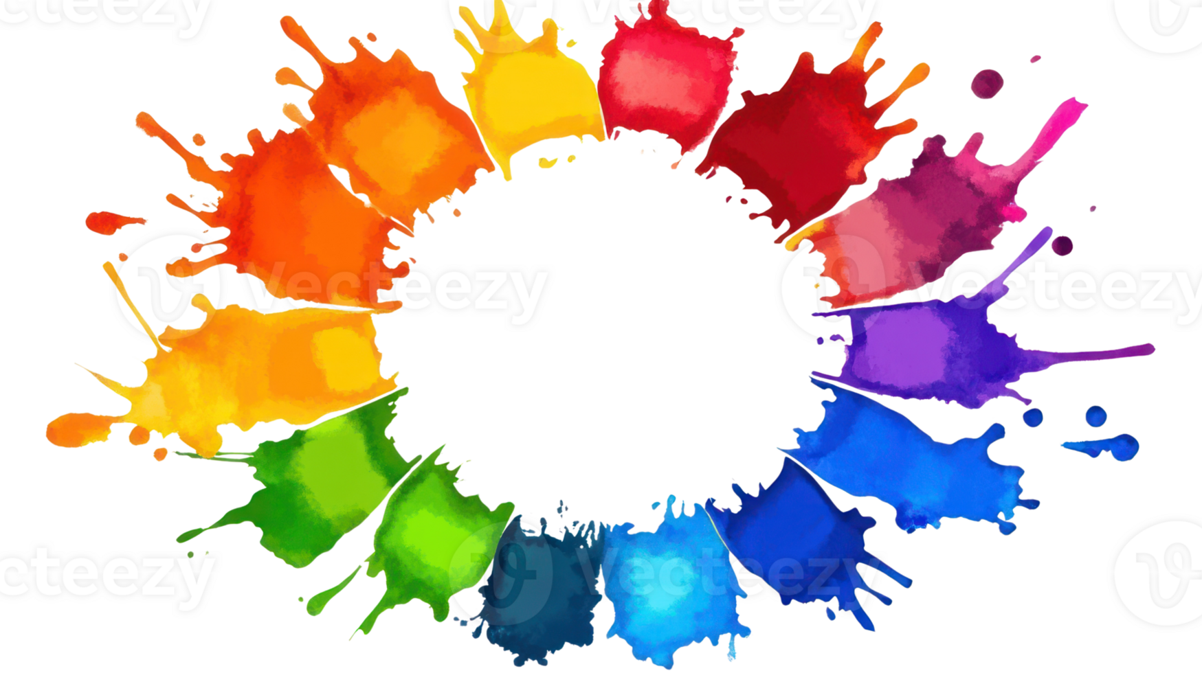 Colorful splash design created with vibrant paint in a circular arrangement, perfect for backgrounds png