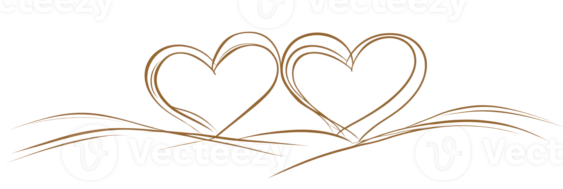 Two intertwined heart shapes isolated on a white background symbolizing love and connection png