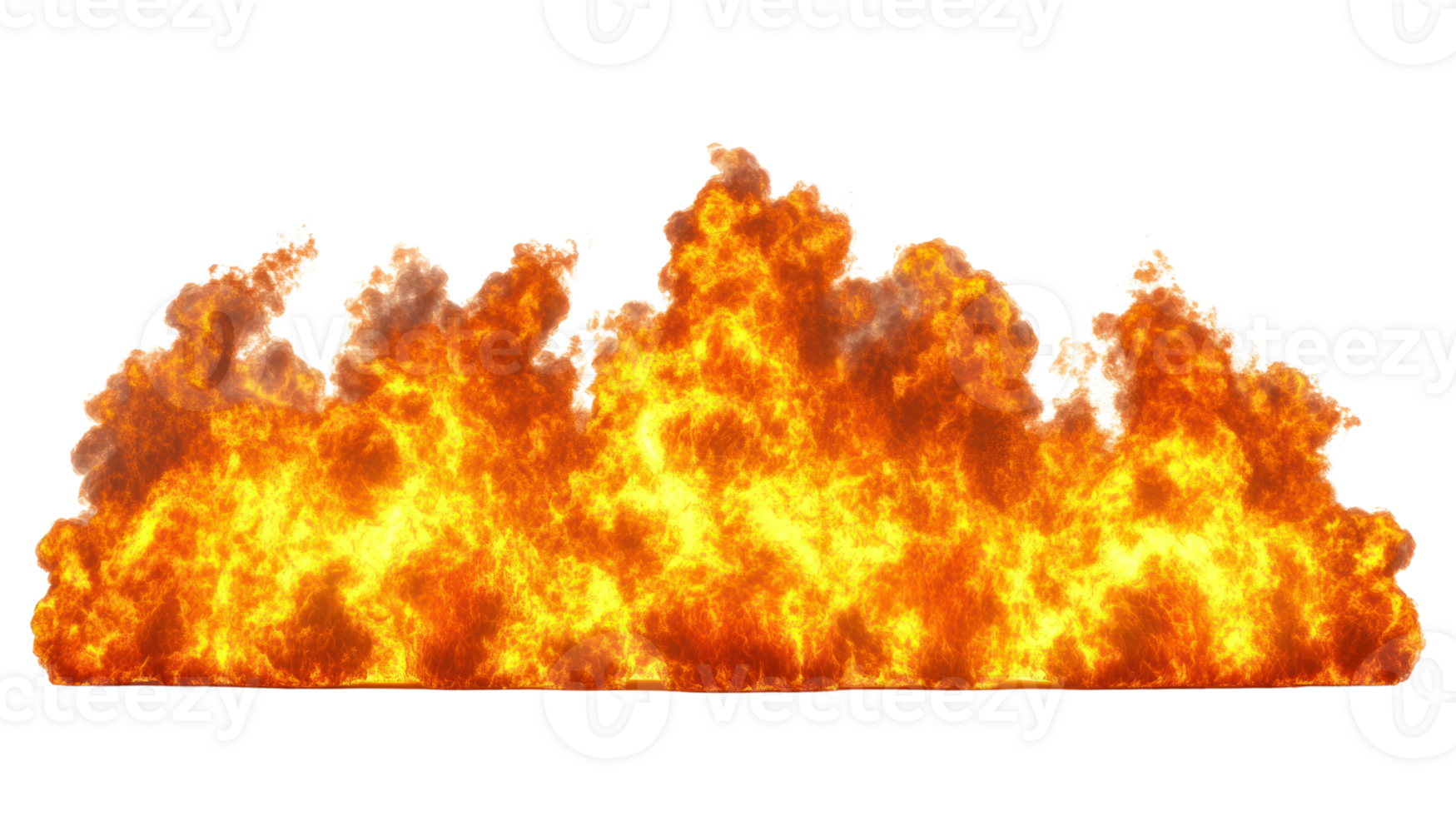 Bright orange fire flames isolated on a white background for creative projects and design applications png