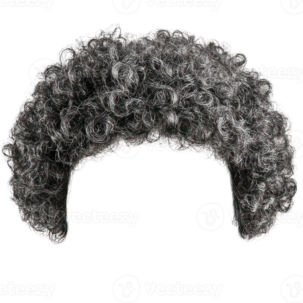 Curly hairstyle wig isolated on white background for creative costume designs and theatrical performances png
