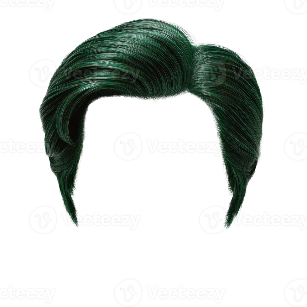 Stylish green hair design for creative projects and marketing uses in various presentations png