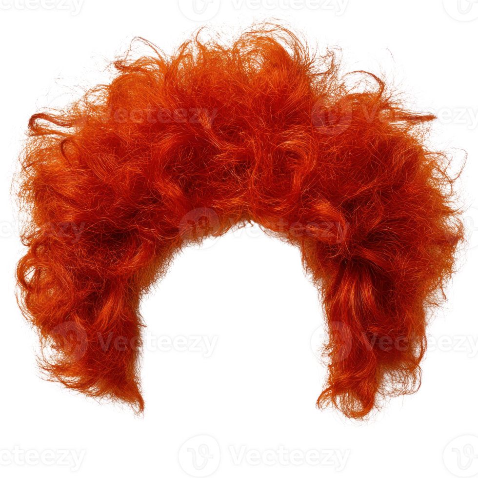 Curly orange wig perfect for costume parties and theatrical performances during celebrations png