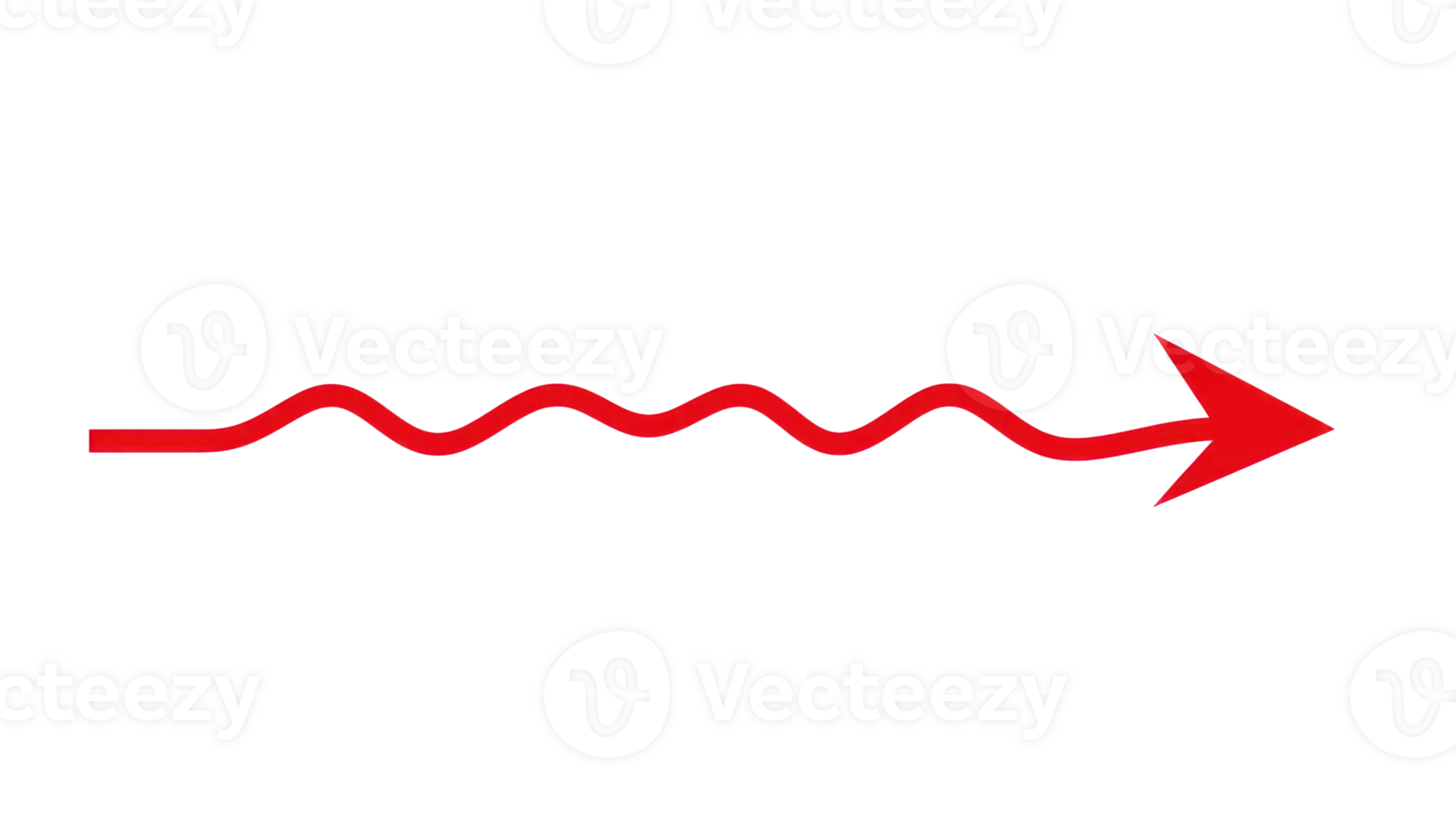 Curved red line leading to an arrow pointing right on a white background png