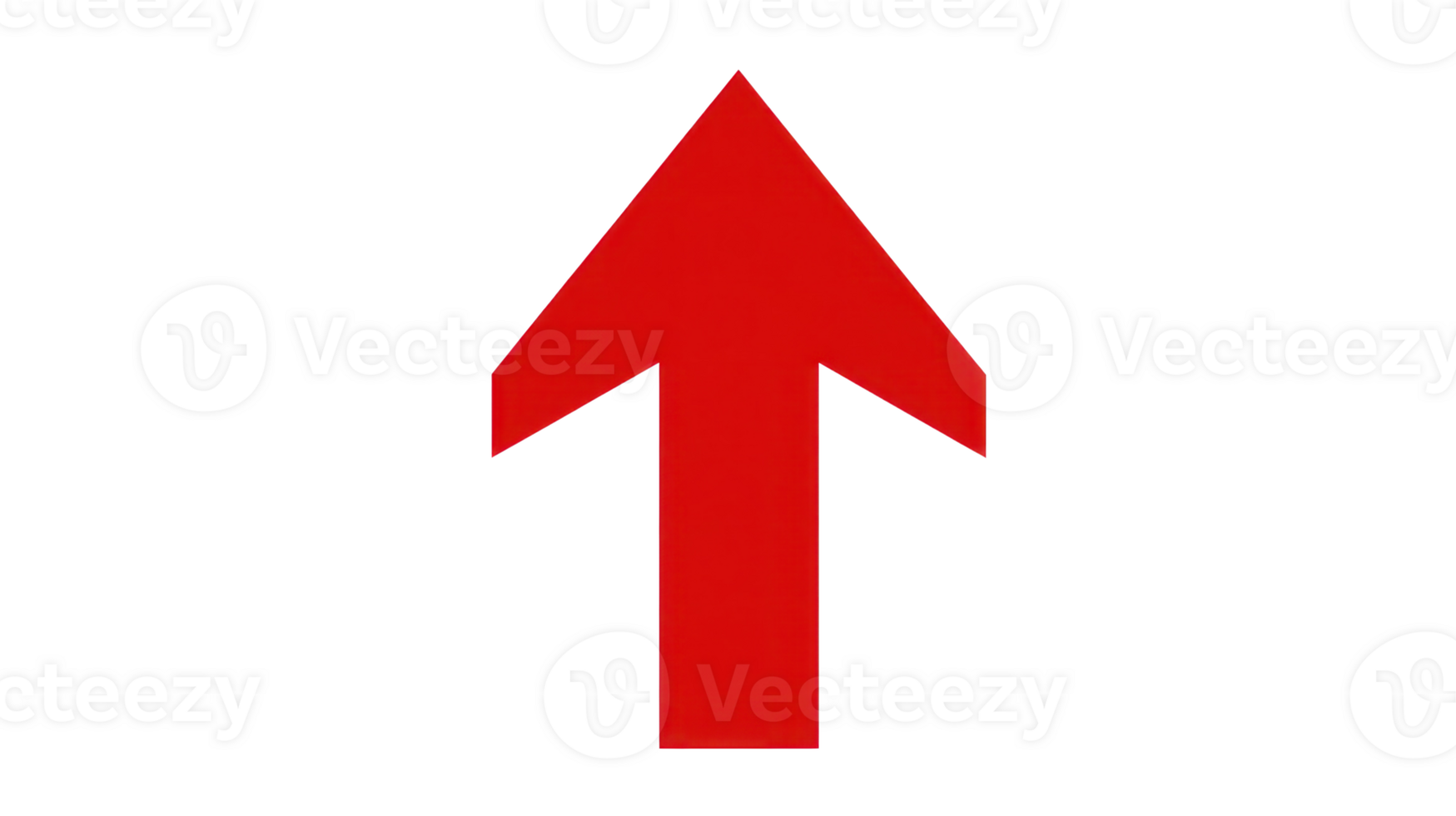 Bright red upward pointing arrow graphic on a white background for directional indication png