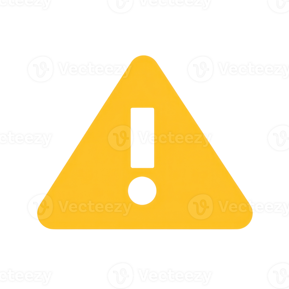 Yellow warning sign indicating alertness and caution in various settings during daytime activities png