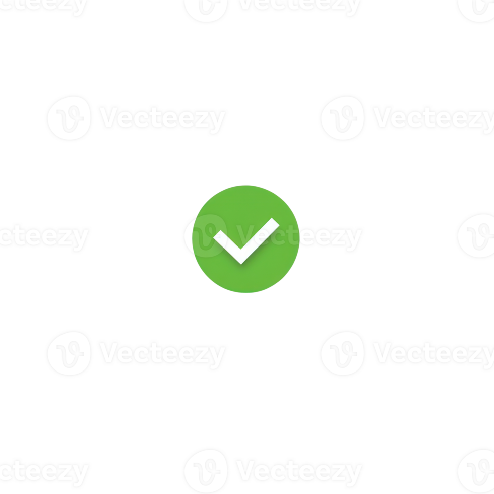 Green checkmark symbol indicating success and validation for tasks and goals completed png