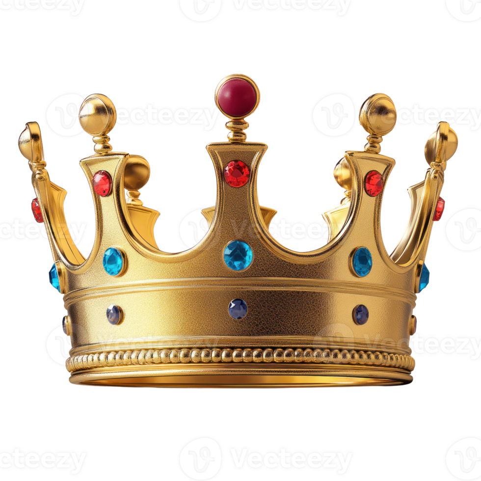 Golden crown adorned with colorful gems, suitable for royal celebrations and costume parties png