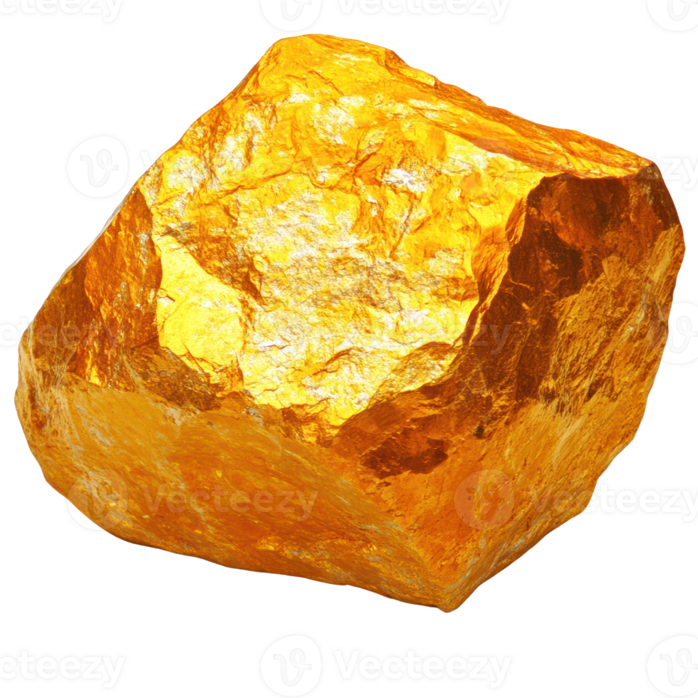Bright yellow crystal rock isolated on white background showcasing its natural luster and texture png