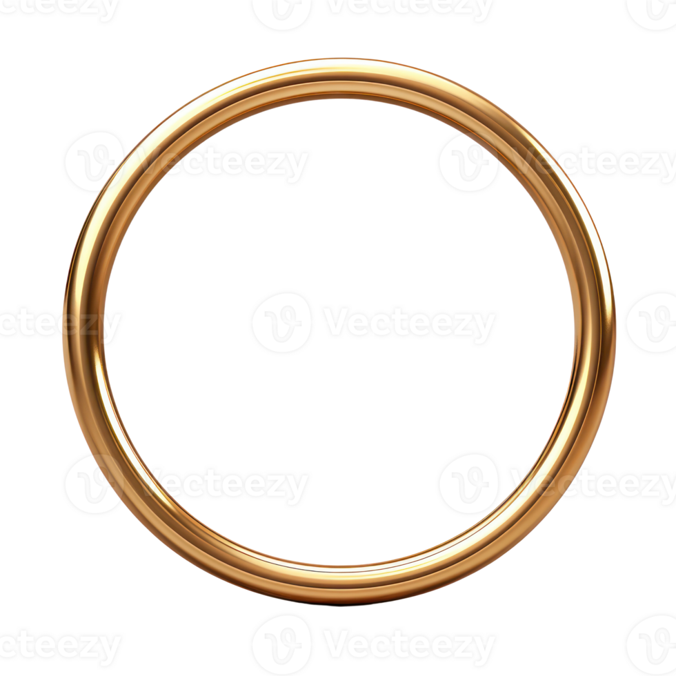 Elegant gold circular frame suitable for various display needs and decoration png