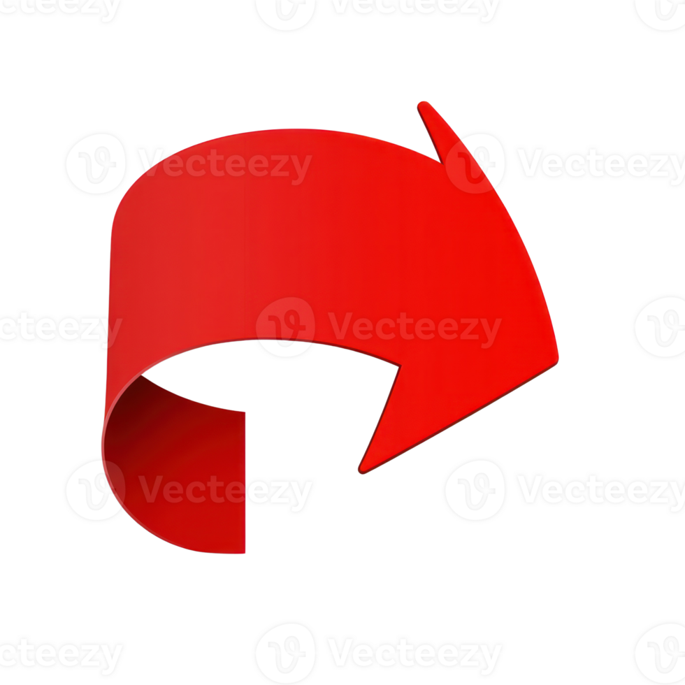 Red arrow graphic indicating direction for easy navigation in modern design elements png