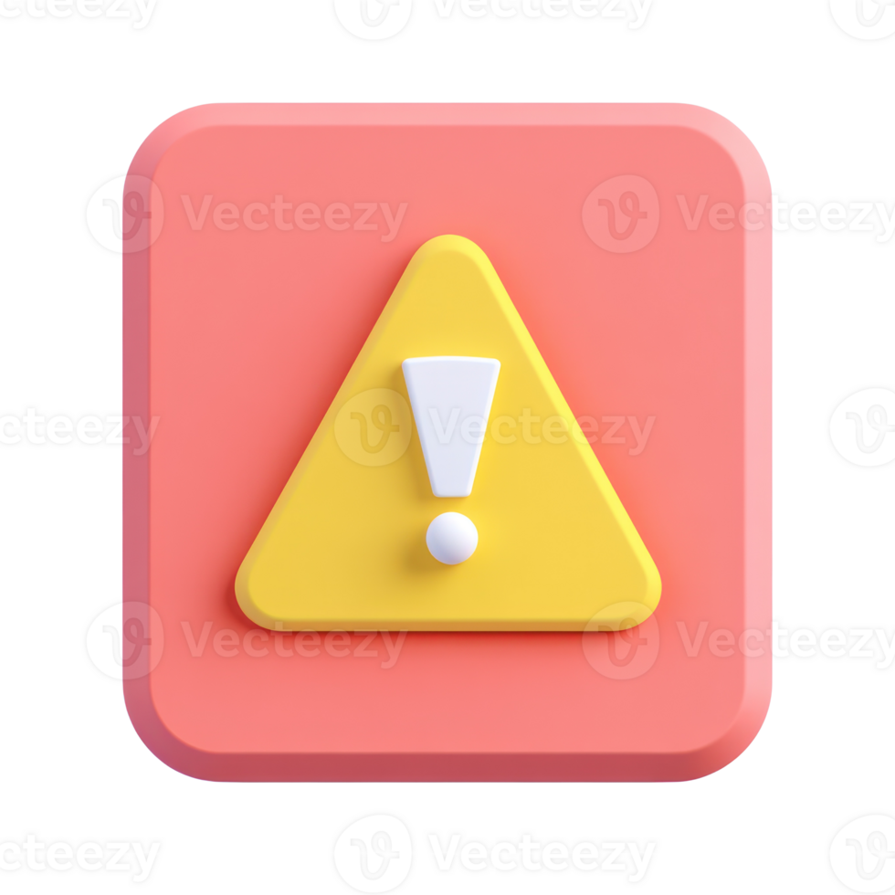 Yellow warning sign on a pink background represents alertness and caution in a digital context png
