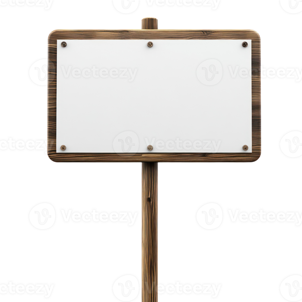 Blank wooden signpost ready for customization in a rural outdoor setting during daylight hours png