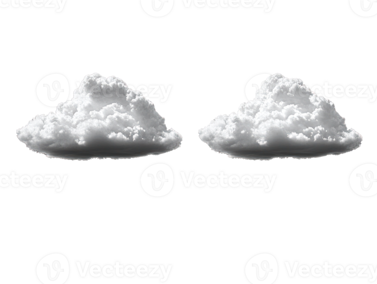 Two fluffy white clouds floating against a bright background png