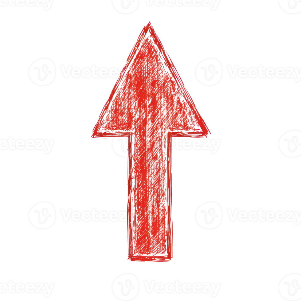 Red arrow pointing upwards indicating direction or movement in abstract design for various uses png