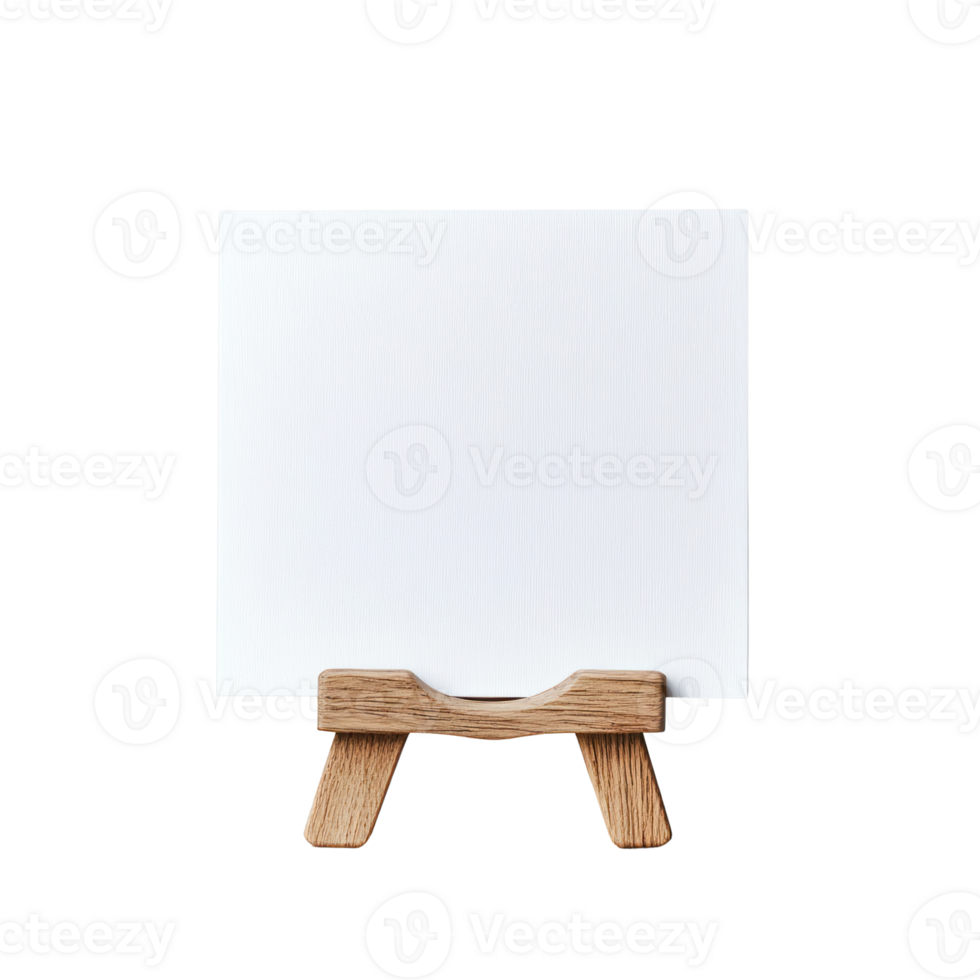 White canvas on wooden easel ready for painting at a creative workspace png
