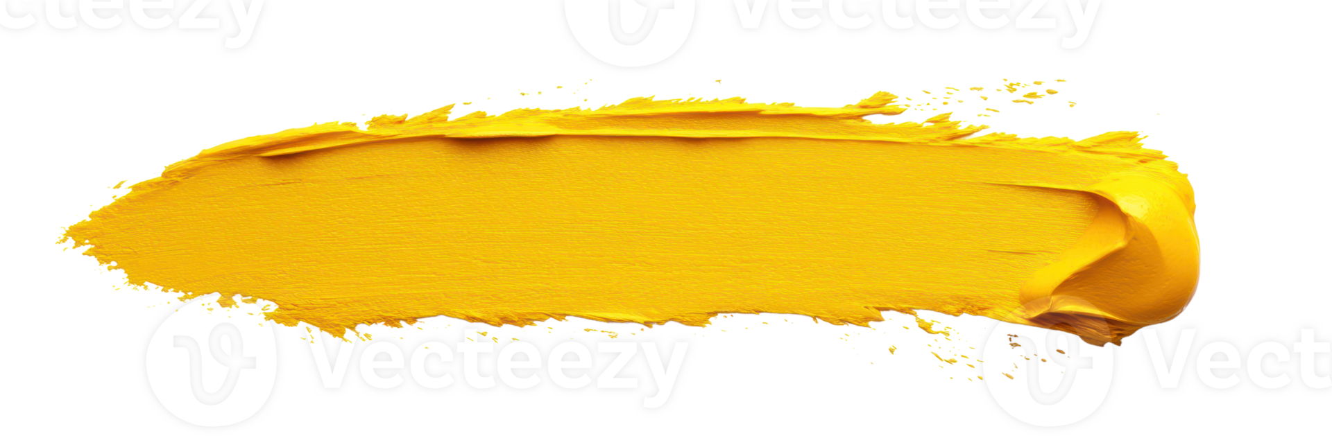Bright yellow paint stroke isolated on white background suitable for art projects and design work png