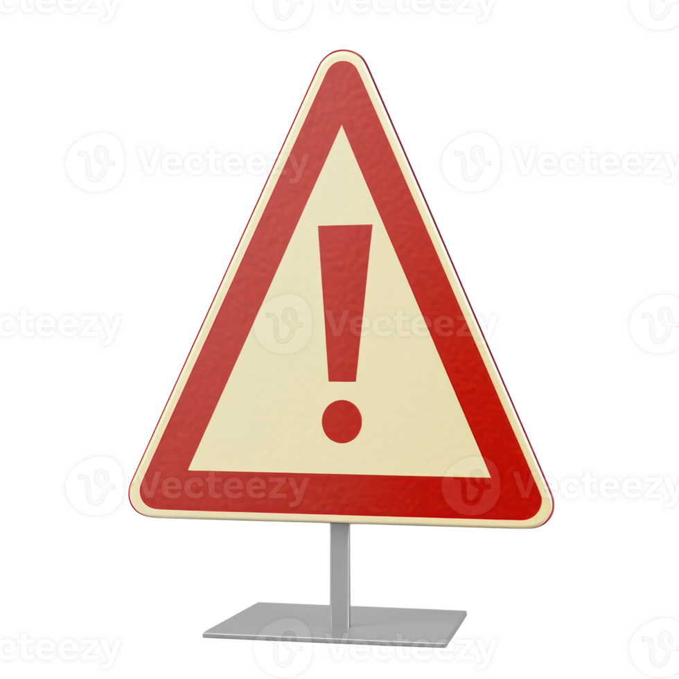 Warning sign for caution in high risk areas isolated on a white background png
