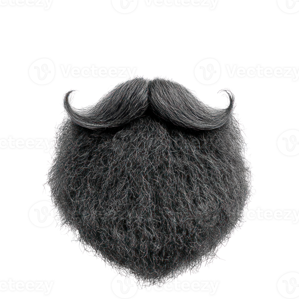 Manscaping inspiration with a bold, well groomed beard isolated against a white background png
