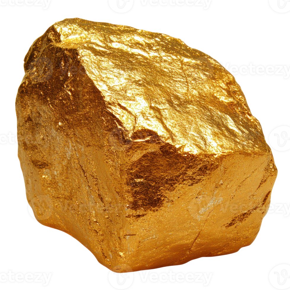 Natural gold nugget showing distinctive texture and bright luster under soft lighting png