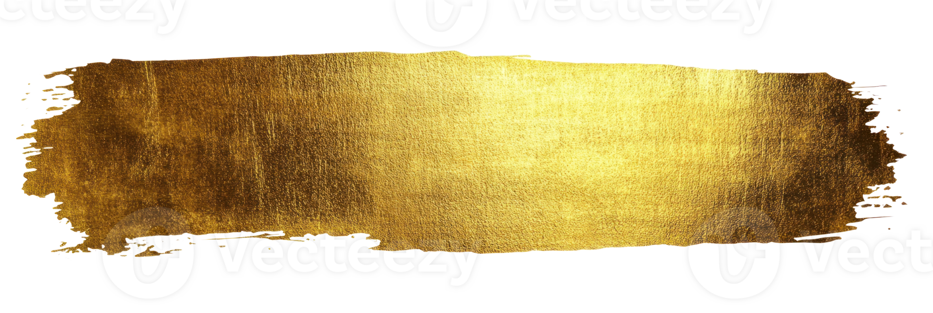 Golden brush stroke on a white background for artistic designs and creative projects png