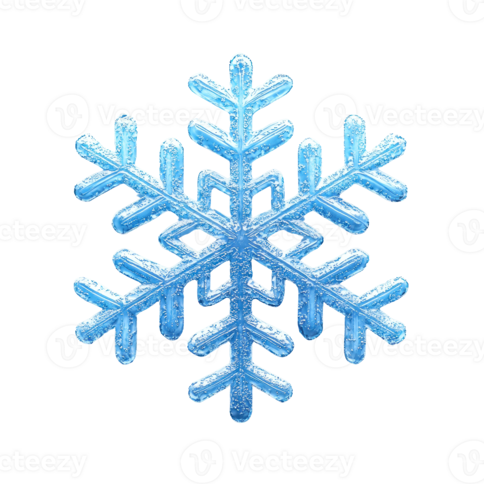 Elegant blue snowflake design isolated on a white background symbolizing winter and cold weather png