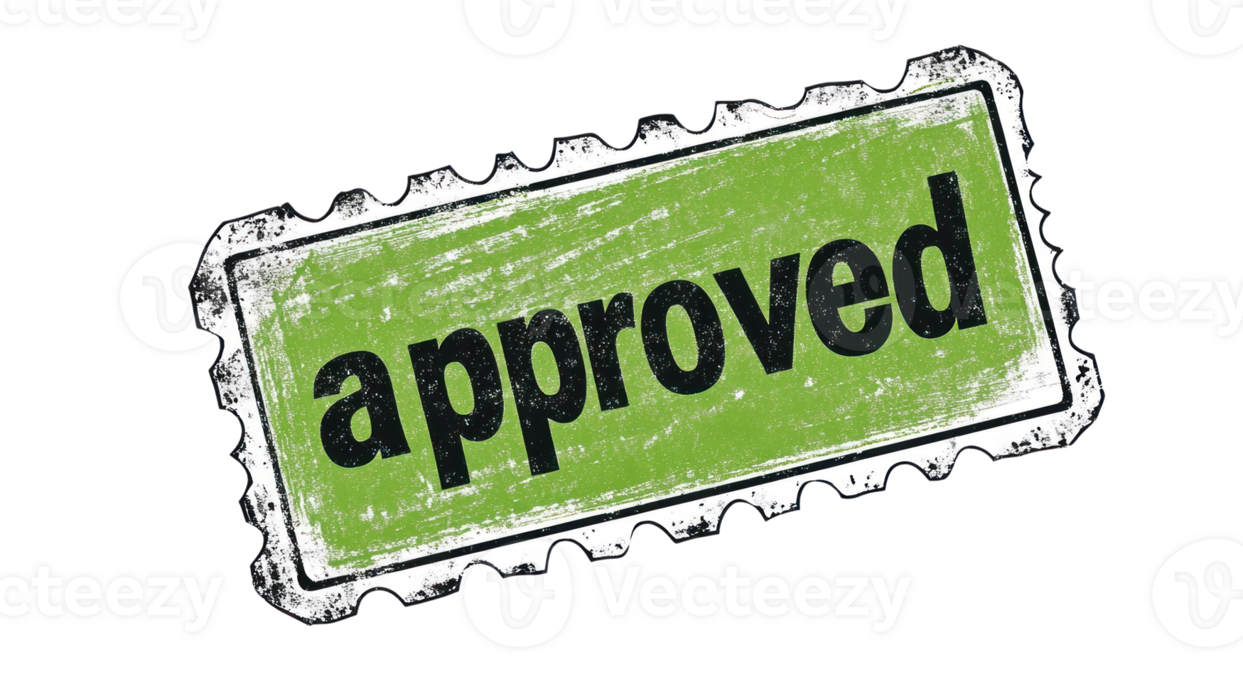 Stamp showing approval in green with a distressed look, often used for confirming documents and tasks png