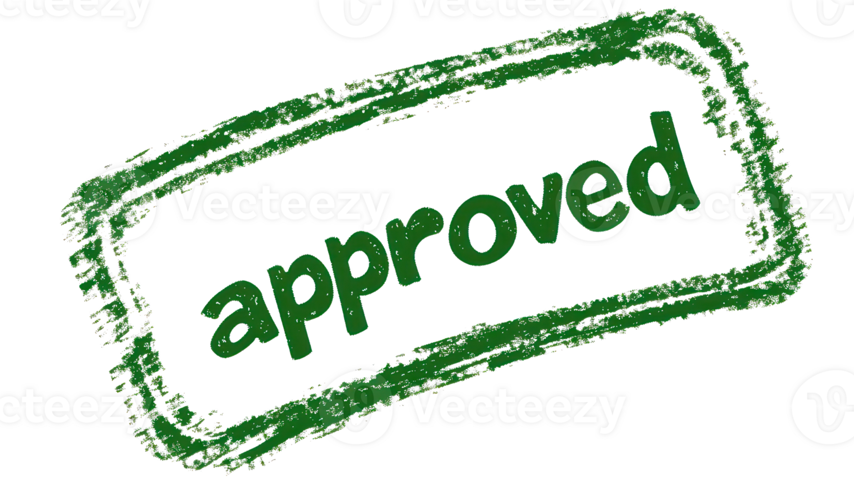 Green approved stamp isolated on a white background, indicating validation or acceptance of a document png