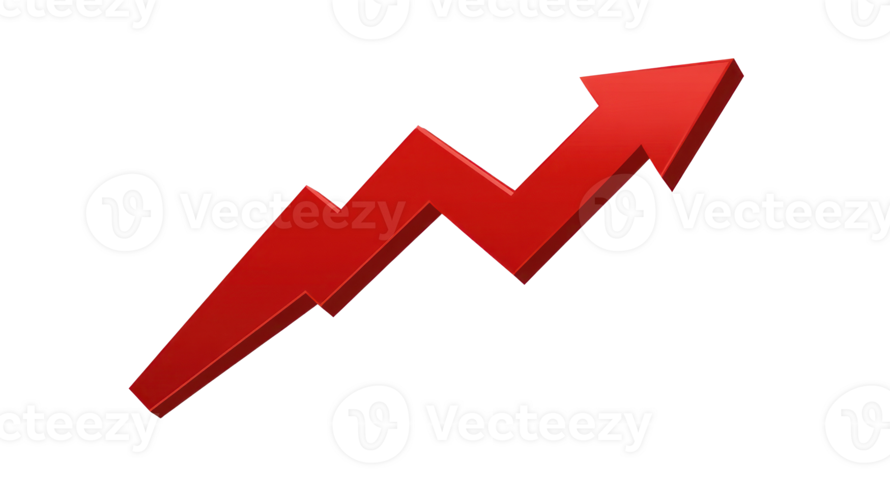 Red upward arrow symbolizing growth and increase in business performance over time png