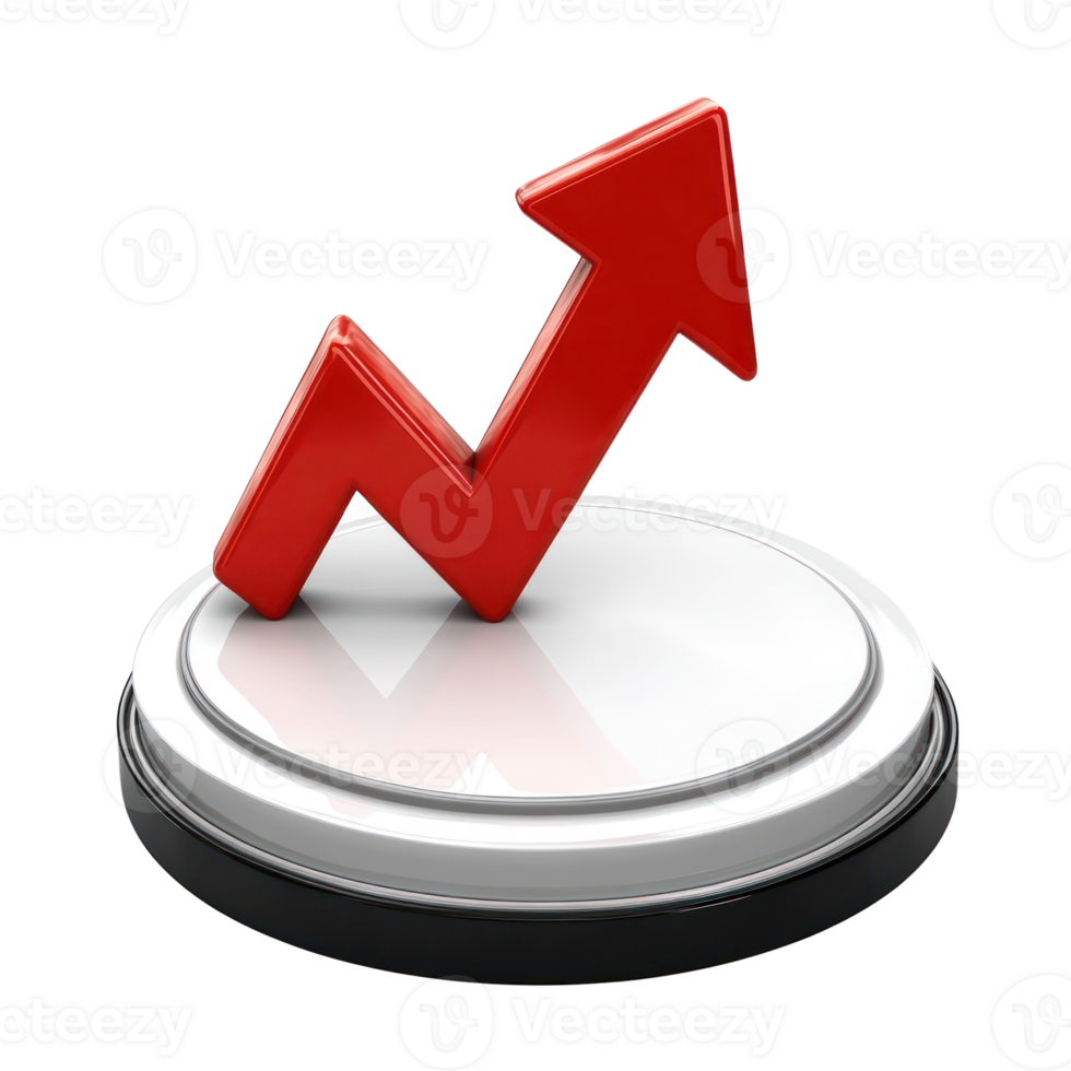 Growth symbol displayed on a round base representing positive trends and progress in business png