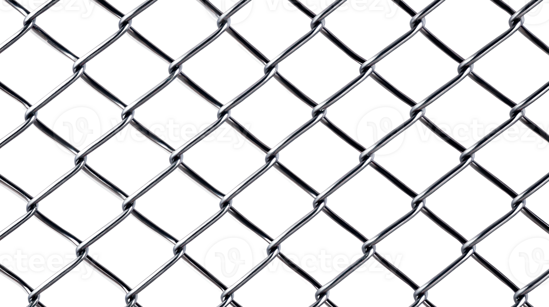Chain link fence isolated on white background showcasing intricate metal weaving pattern and texture png