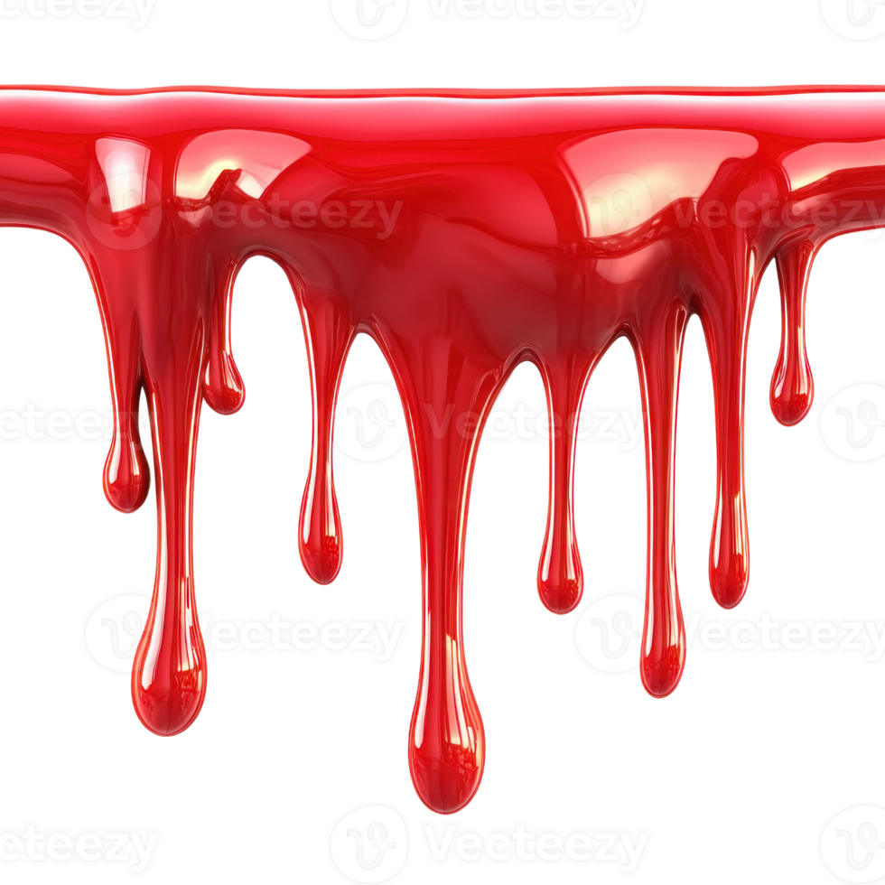 Dripping red liquid creating a vivid and dynamic visual display of color and texture png
