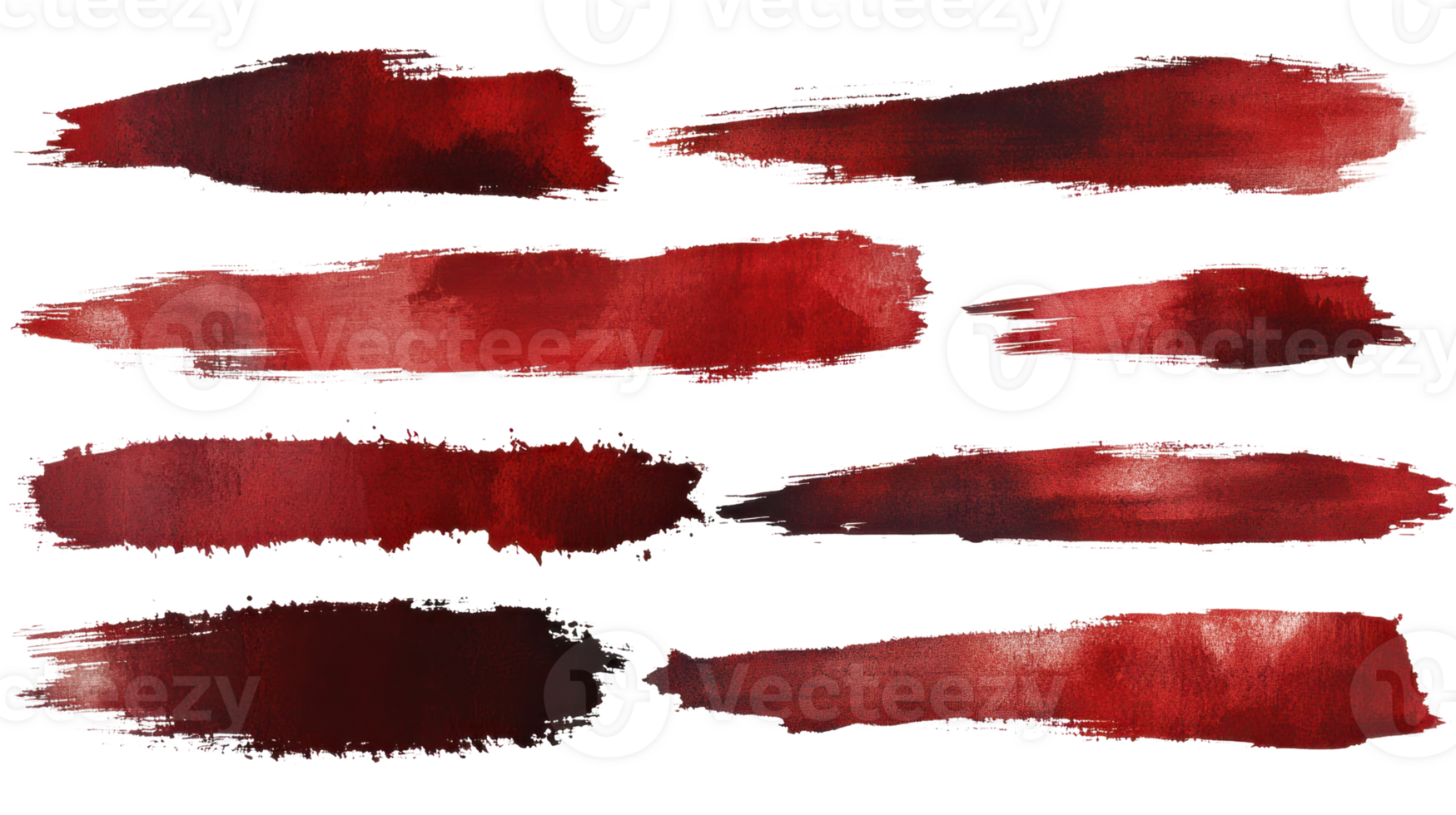 Colorful red paint strokes on white background perfect for creative designs and artistic projects png